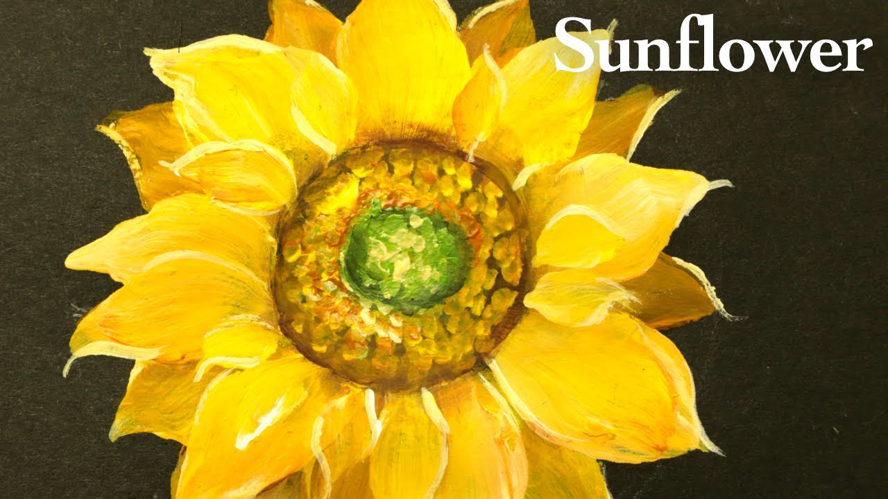 Sunflower acrylic painting tutorial for beginners | One stroke ( in 4Minutes )
