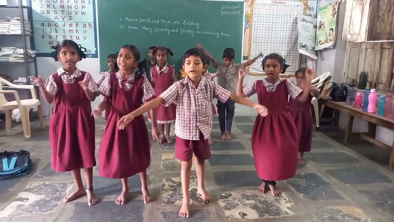 GPS Nalgonda//Open close everybody rhyme//1st  grade//English @2025
