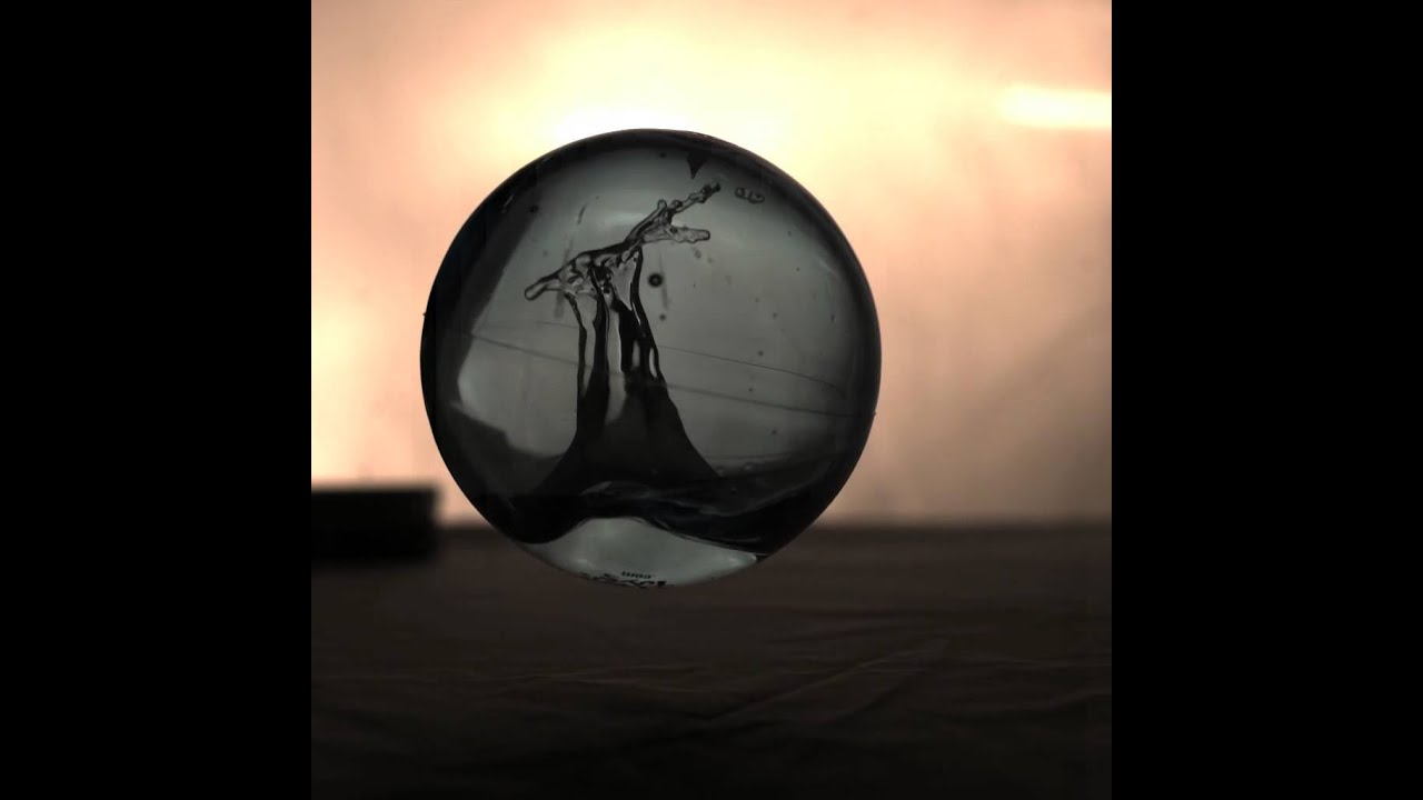 Water Sloshing in a Bouncing Sphere