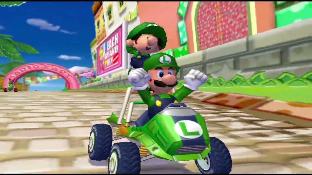 Mario Kart Double Dash Mushroom Cup 50cc (Luigi And Baby Luigi Gameplay)