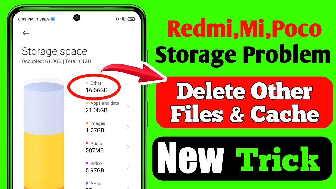 Storage full problem in Miui phones- How to clean other & cache file in Redmi, MI, Poco || Delete