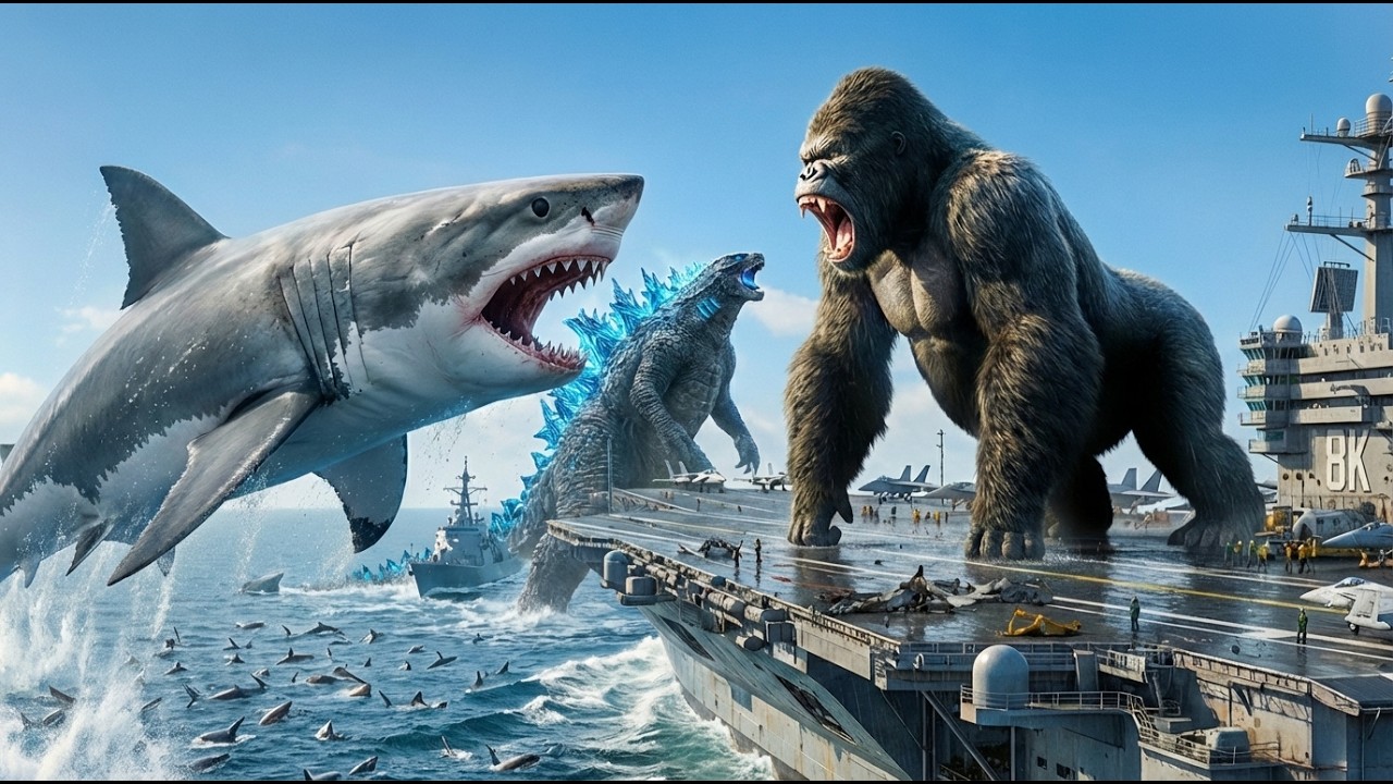 KONG & GODZILLA vs SHARK ARMY | When Survival Gets Brutal