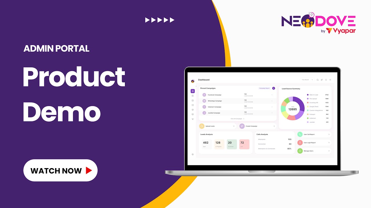 NeoDove CRM Product Demo | Admin Portal