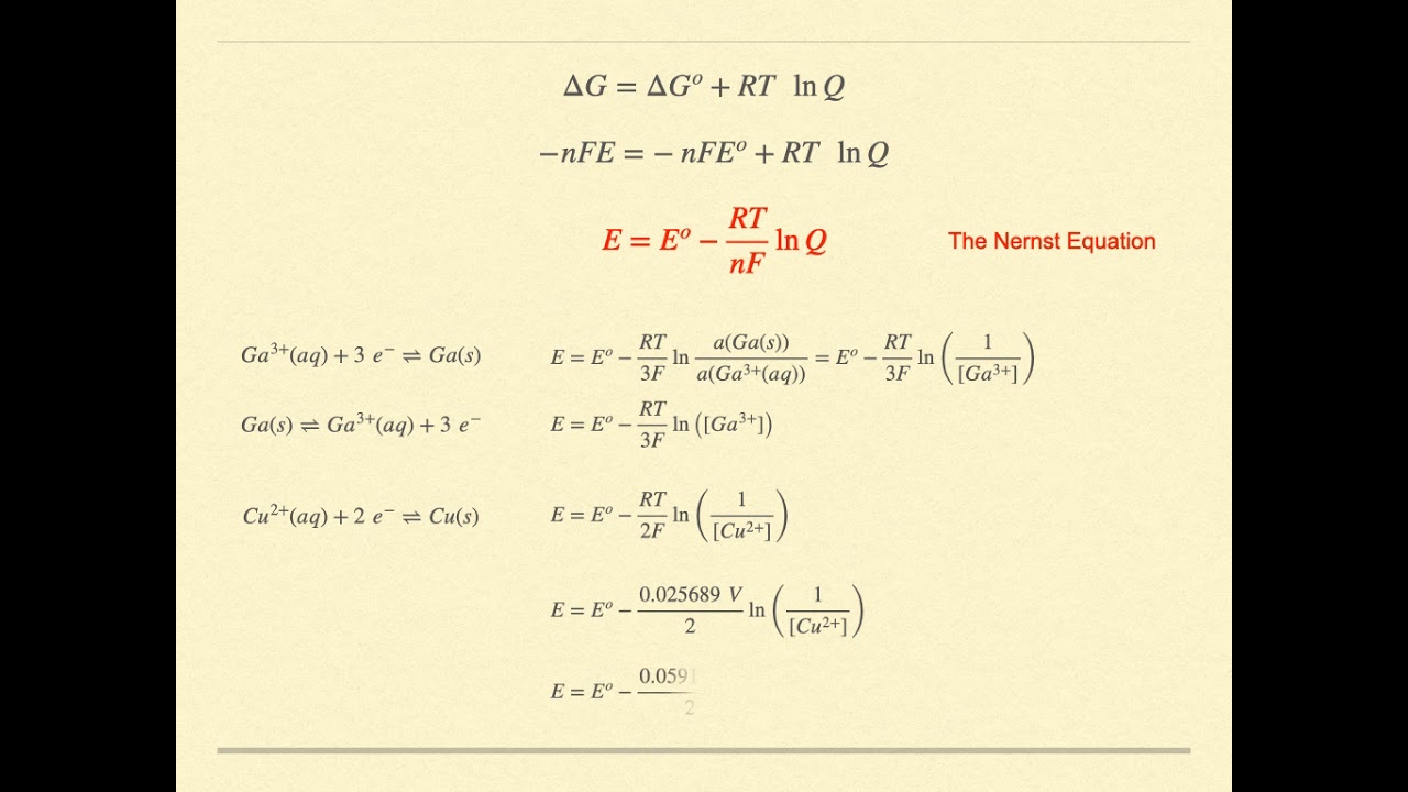 Lesson 56 Nernst Equation