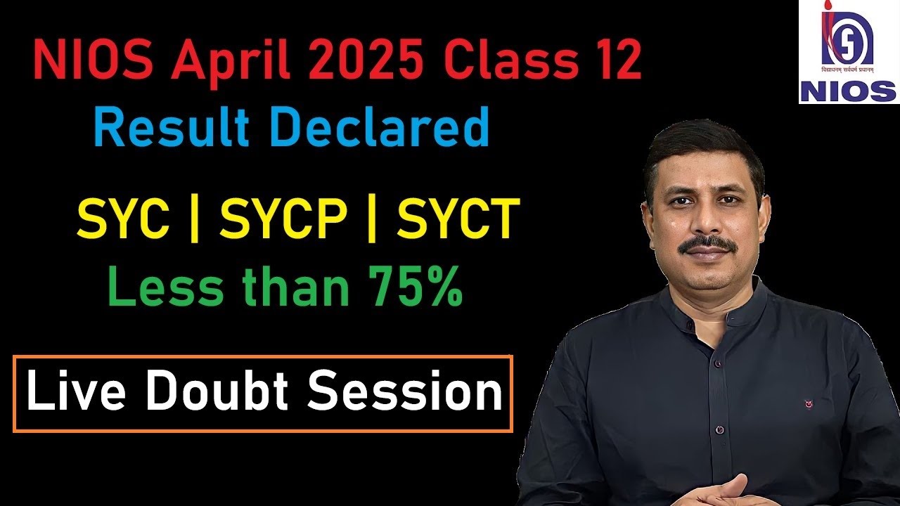 NIOS Class 12 April 2025 Result declared