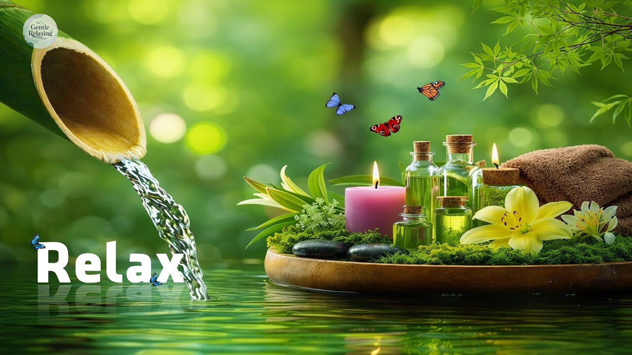Soothing Spa Piano Music 🌿 Relaxing Sleep Music & Nature Sounds, Bamboo Water Fountain, Calm Music
