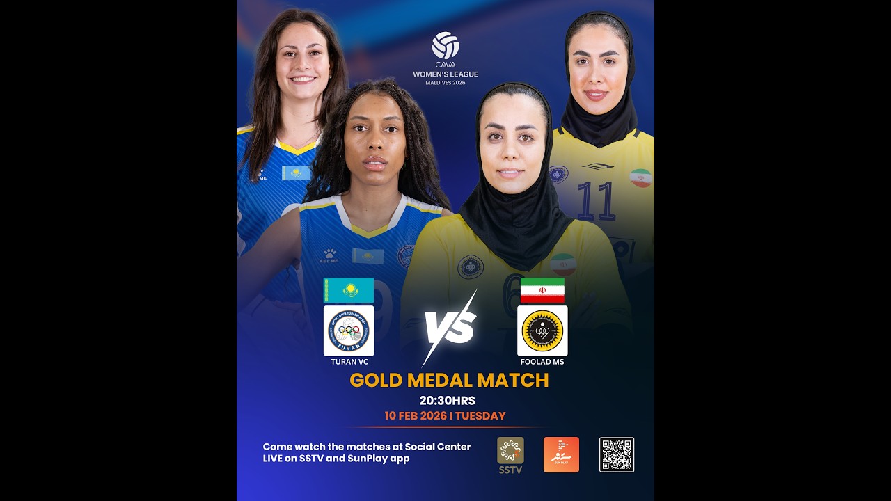 CAVA Women’s League 2026 | Day 7 | Match 13 | Gold Medal Match |TURAN VC (KAZ) vs FOOLAD MS (IRI)