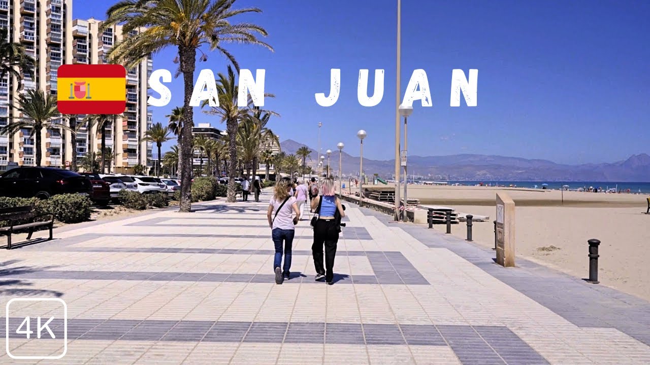 Walking in 🇪🇸 Playa San Juan (Alicante, Spain). 4K.