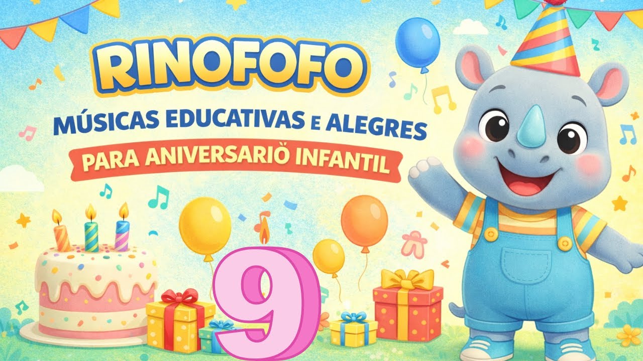Músicas Educativas para Aniversário Infantil 🎂🎶 | Festa Alegre com o Rinofofo. Volume 9