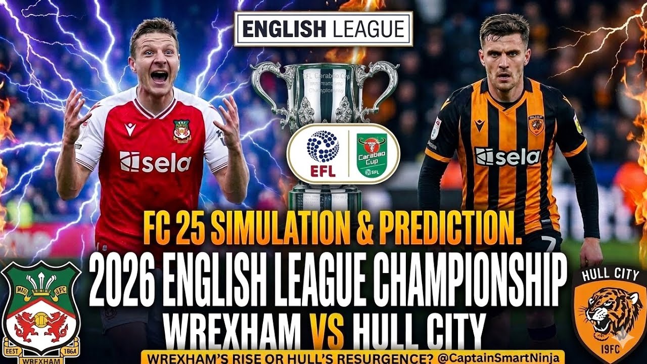 2026 ENGLISH LEAGUE CHAMPIONSHIP. WREXHAM VS HULL CITY. FC 25 SIMULATION.