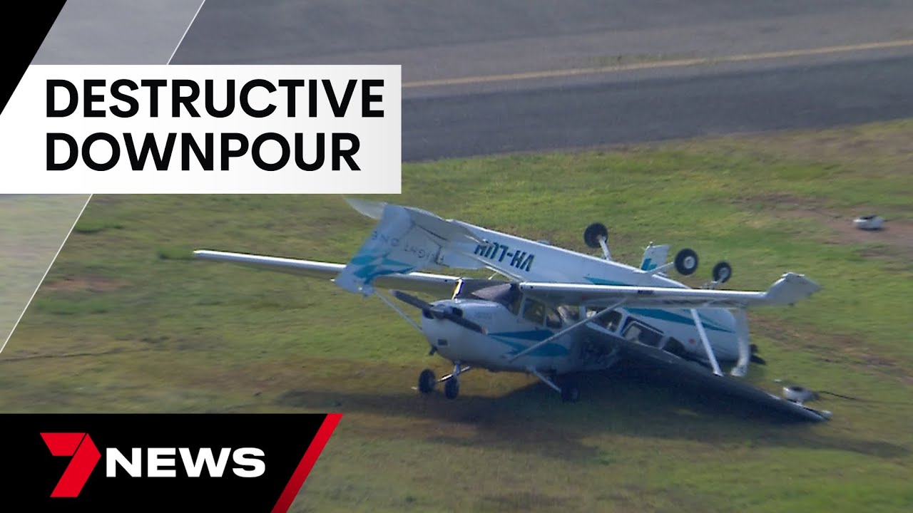 Millions of dollars in damage at Archerfield airport after Friday's storm | 7 News Australia