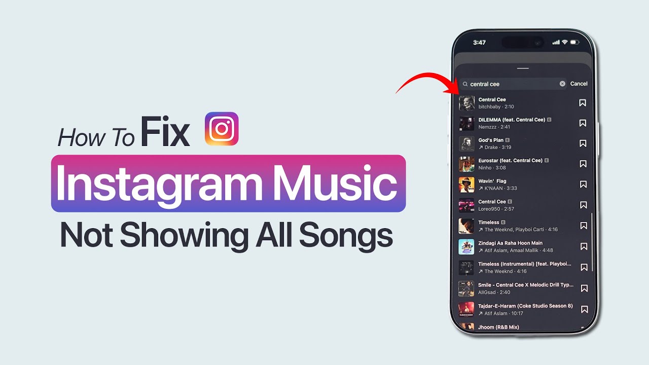 Как исправить проблему с отображением не всех песен в Instagram Music?