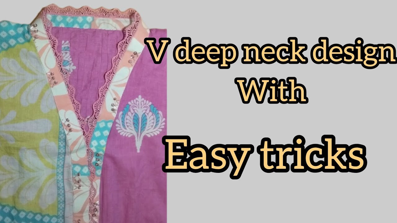 V neckdesigen bnane ka asan triks#ideas #v deep neck