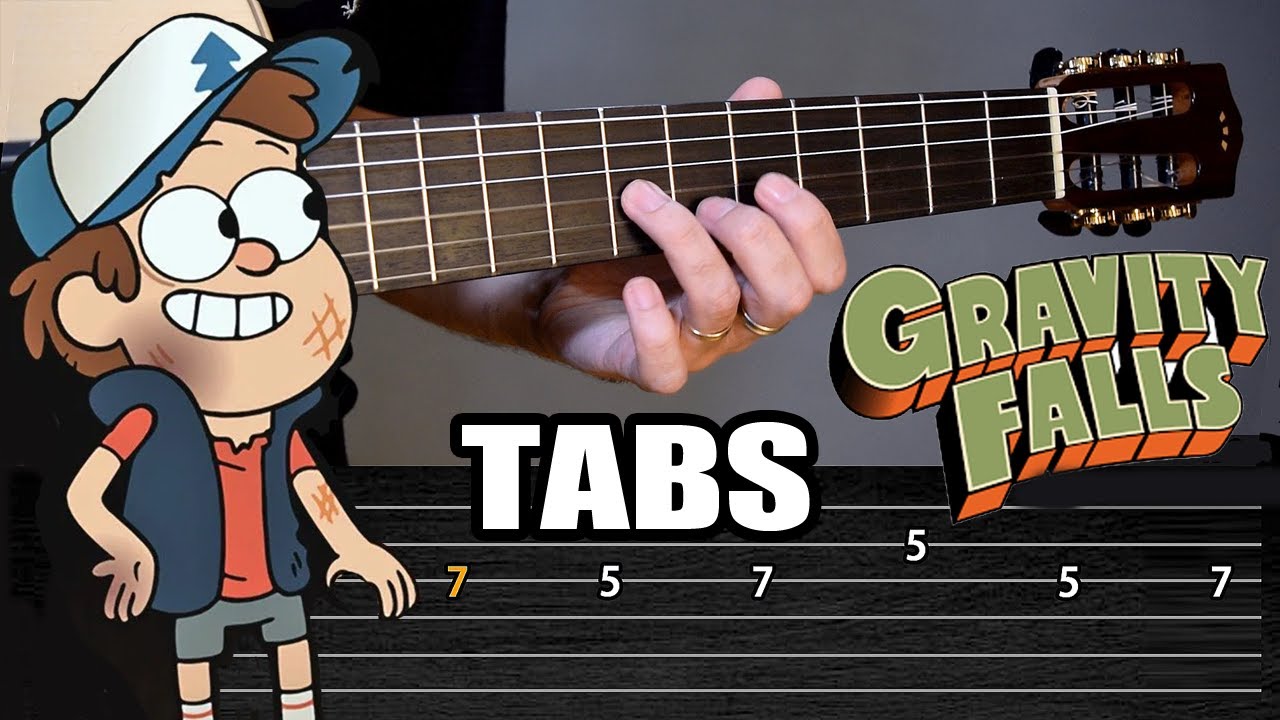Como tocar la canción de Gravity Falls en guitarra acústica | Tabs, acordes y backing track  TCDG