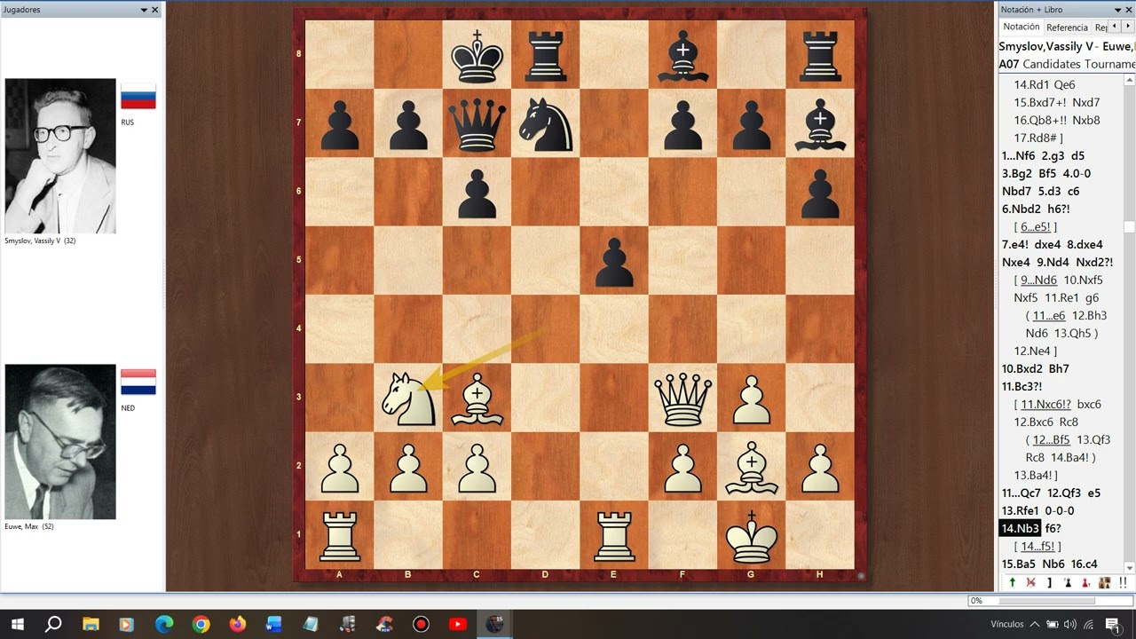 SMYSLOV -EUWE. TORNEO DE CANDIDATOS; ZÙRICH 1953. RONDA 18. APERTURA RETI.