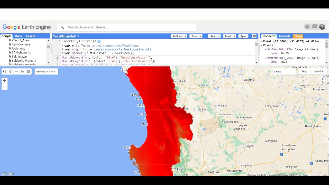 Google Earth Engine Tutorial 51 - Introduction to TerraClimate Dataset and Images; Clive Coetzee