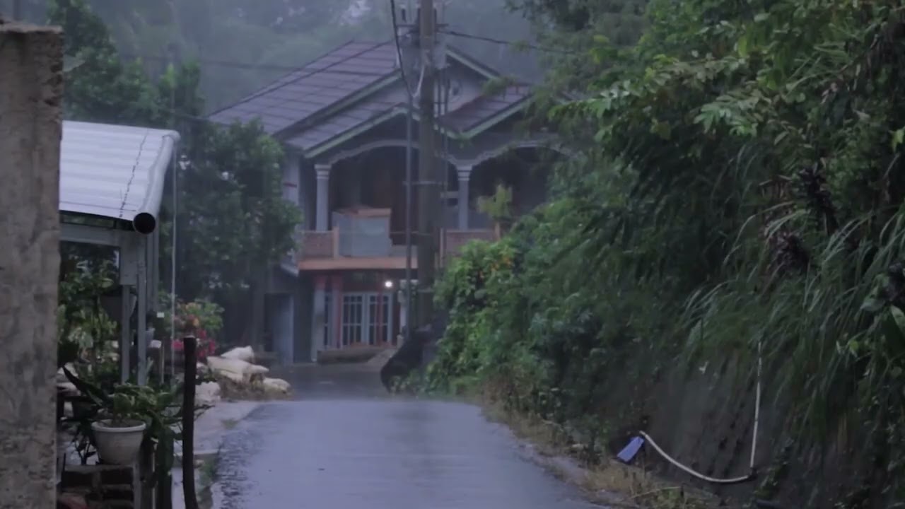 Calm rain on a quiet street, peace of mind, goodbye to insomnia, the perfect sound of rain, lullaby