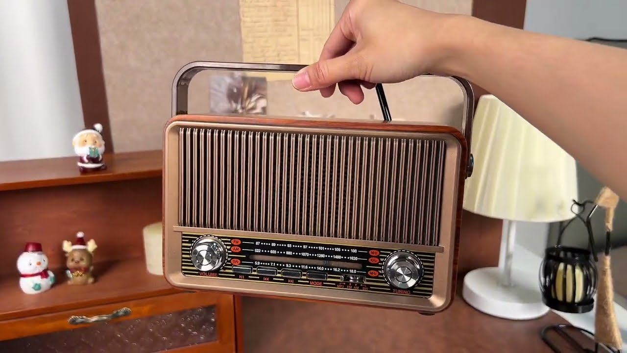 PRUNUS J-120 Radio&ndash;Portable AM/FM, retro Bluetooth speaker, AUX/TF/USB play, for home or outdoor use