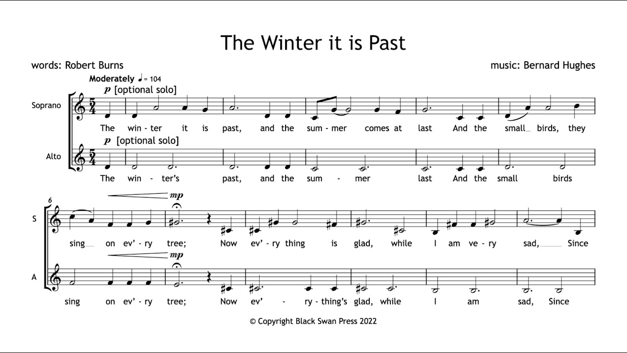 Bernard Hughes - The Winter it is Past (score follow)