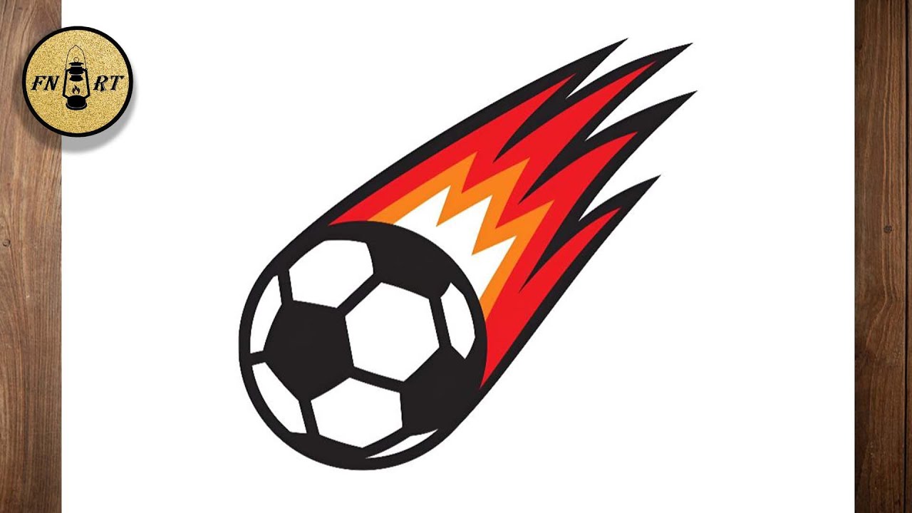 How to draw a soccer ball on fire easy