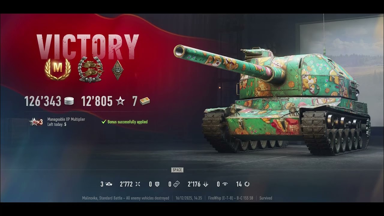 Obcasnik z World of Tanks - BC 155 58 na Malinovke a Letisku (