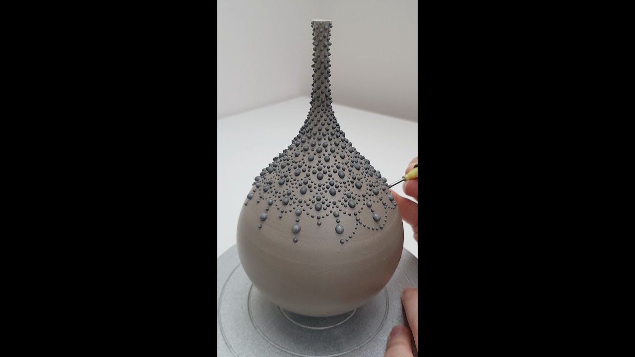 Decorating a Large Vase - Slip Trailing