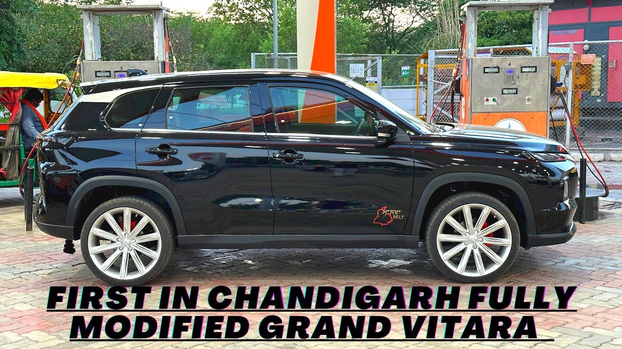 First in Chandigarh || Fully modified || Grand Vitara || 20 inch alloy wheels || ￼ black beauty🧿￼￼