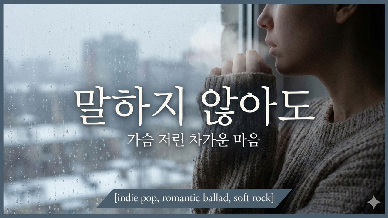 637.말하지 않아도 [가사/Lyrics]🌙 가슴 저린 차가운 마음 [indie pop, romantic ballad, soft rock]