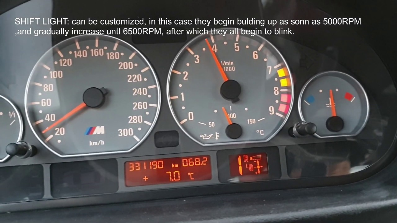 E46 M3 Cluster in 330iA, fully working, with updated gear display adaptation