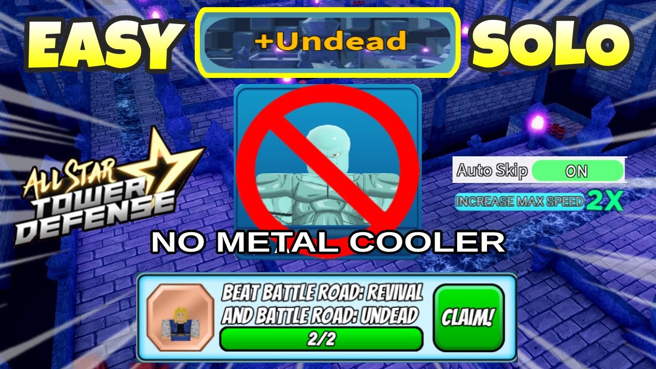 NERFED Undead Raid (No Metal Cooler) Solo Gameplay Full Auto Skip | All Star Tower Defense Roblox