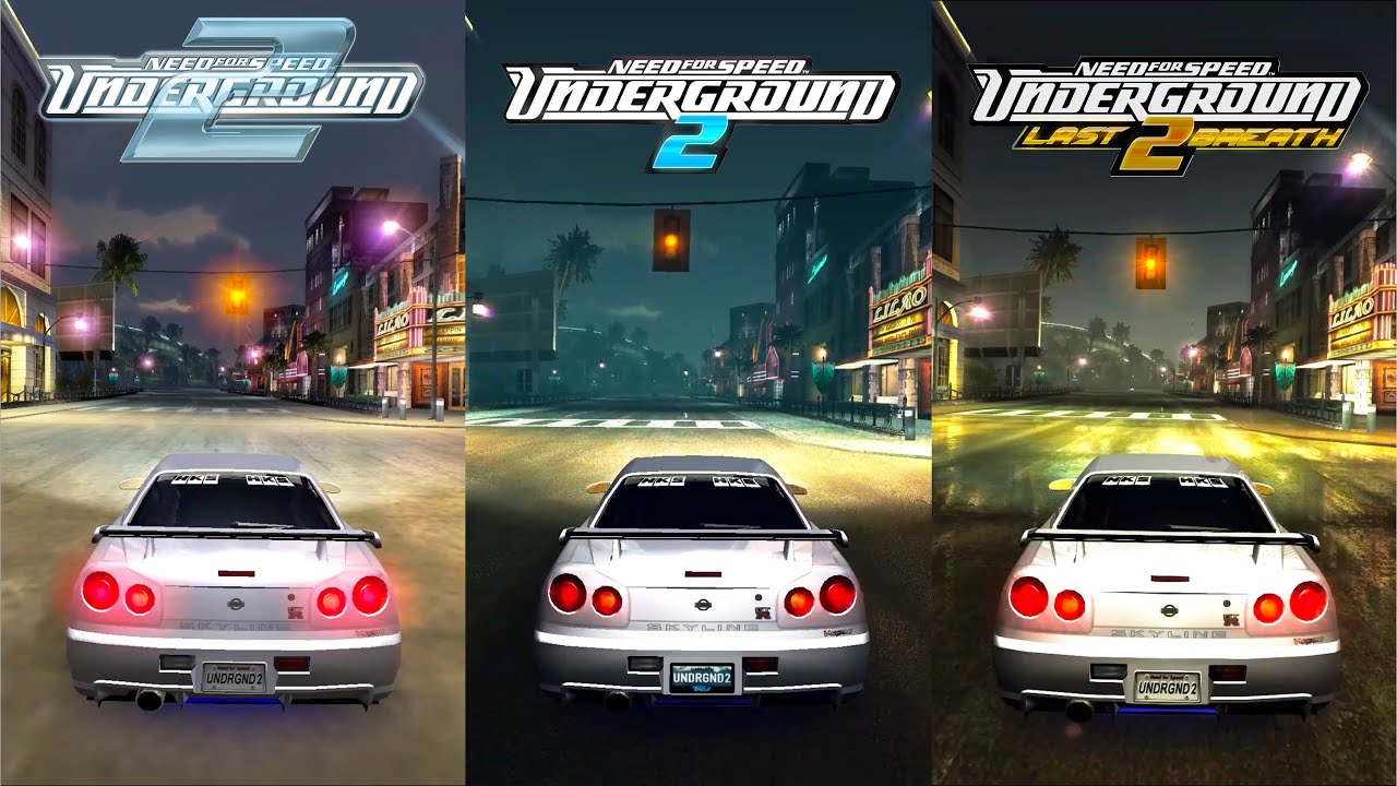 NFS Underground 2 Ultimate Graphics Mods Comparison | Last Breath vs REDUX vs Vanilla