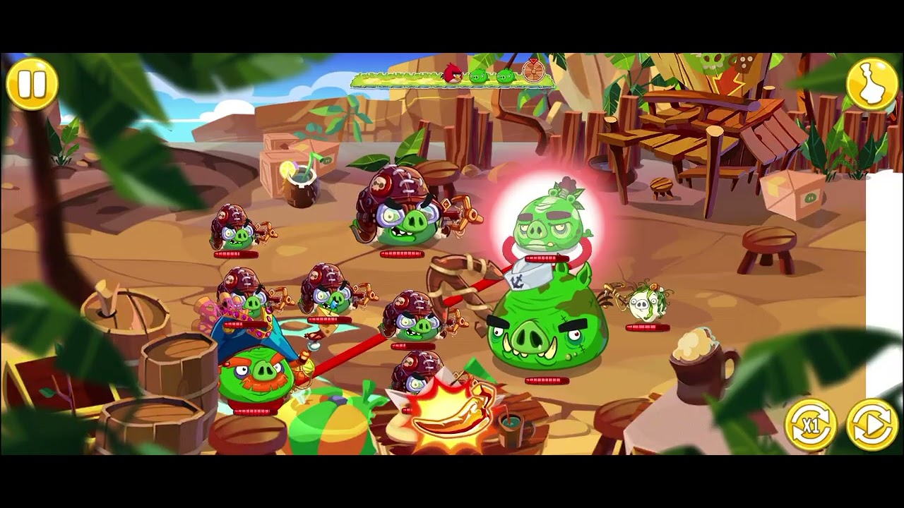 Angry Birds Epic Pig Friends - Snor, Pirata 🦜 Vs Capitão Pirata Barba vermelha 