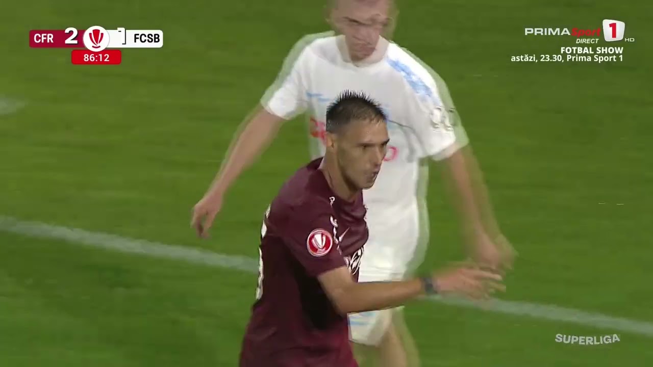 GOOOL! CFR Cluj - FCSB 2-2. Cisotti, eroul roș-albaștrilor! Lovitură de cap perfectă