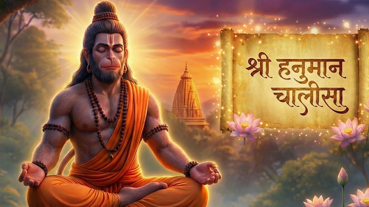Hanuman Chalisa | Peaceful Temple Bhajan | Listen Daily for Strength, Protection & Peace