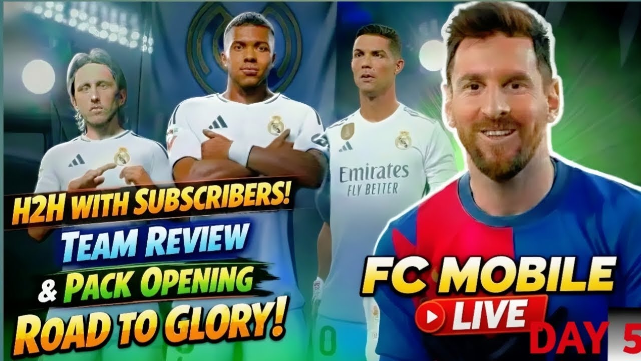 FC Mobile Live Day 5 | H2H With Subscribers | Team Review & Pack Opening  😱🔥 