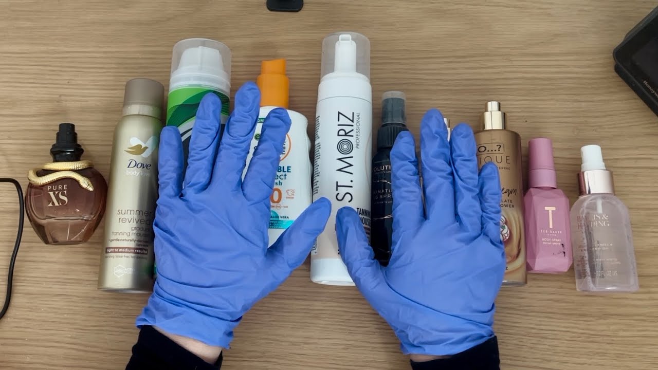 ASMR TRIGGERS! Hand sounds with GLOVES! Lots of SPRAY SOUNDs and more!