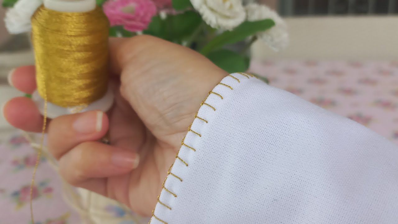 Elde Overlok Nasıl Yapılır / Kumaş Kenarı Süsleme ( ELDE OVERLOK YAPIMI )