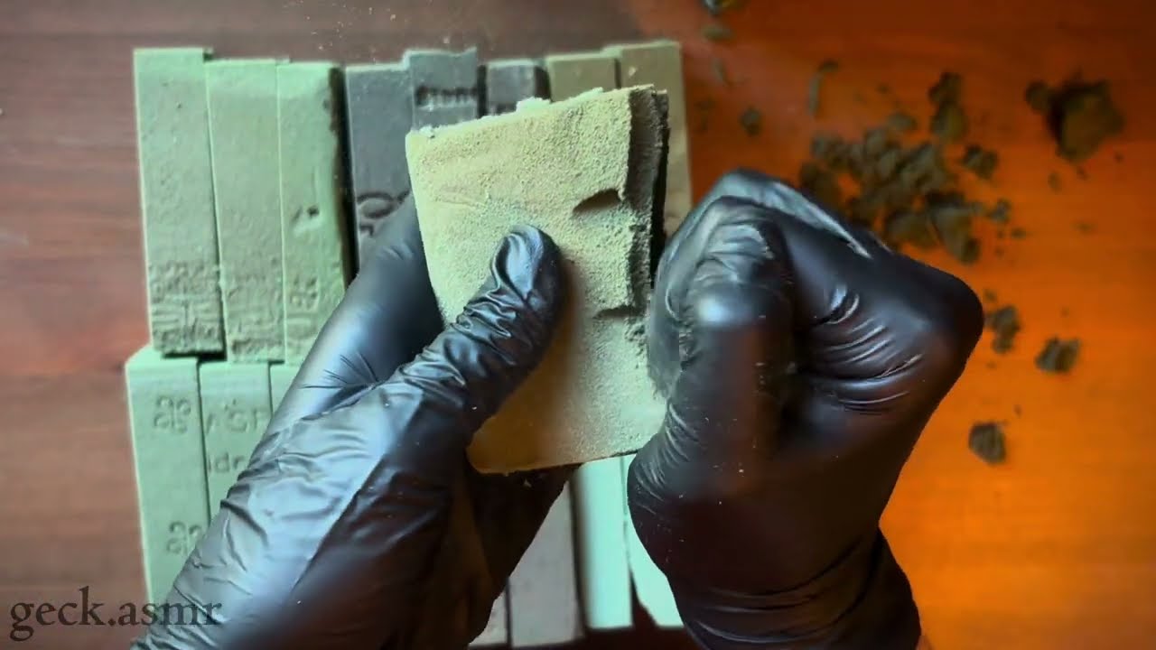 ❇️ ASMR - Crushing a variety of Floral Foam slices