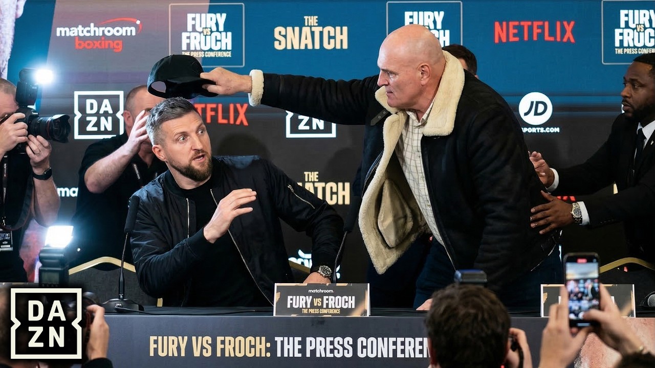 DAZN UNCUT: John Fury SNATCHES Carl Froch’s Cap During Heated Face-Off!