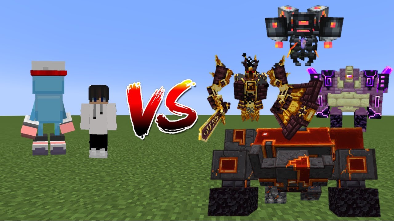 Me As The Defender Vs L_Ender's Cataclysm Mobs - Minecraft Mob Battle