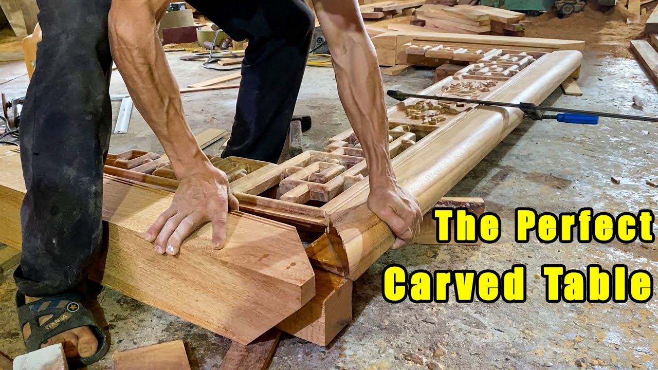 Amazing Woodworking Skills - Made The Table From Extremely Rare Solid Hardwood, CNC Engraving