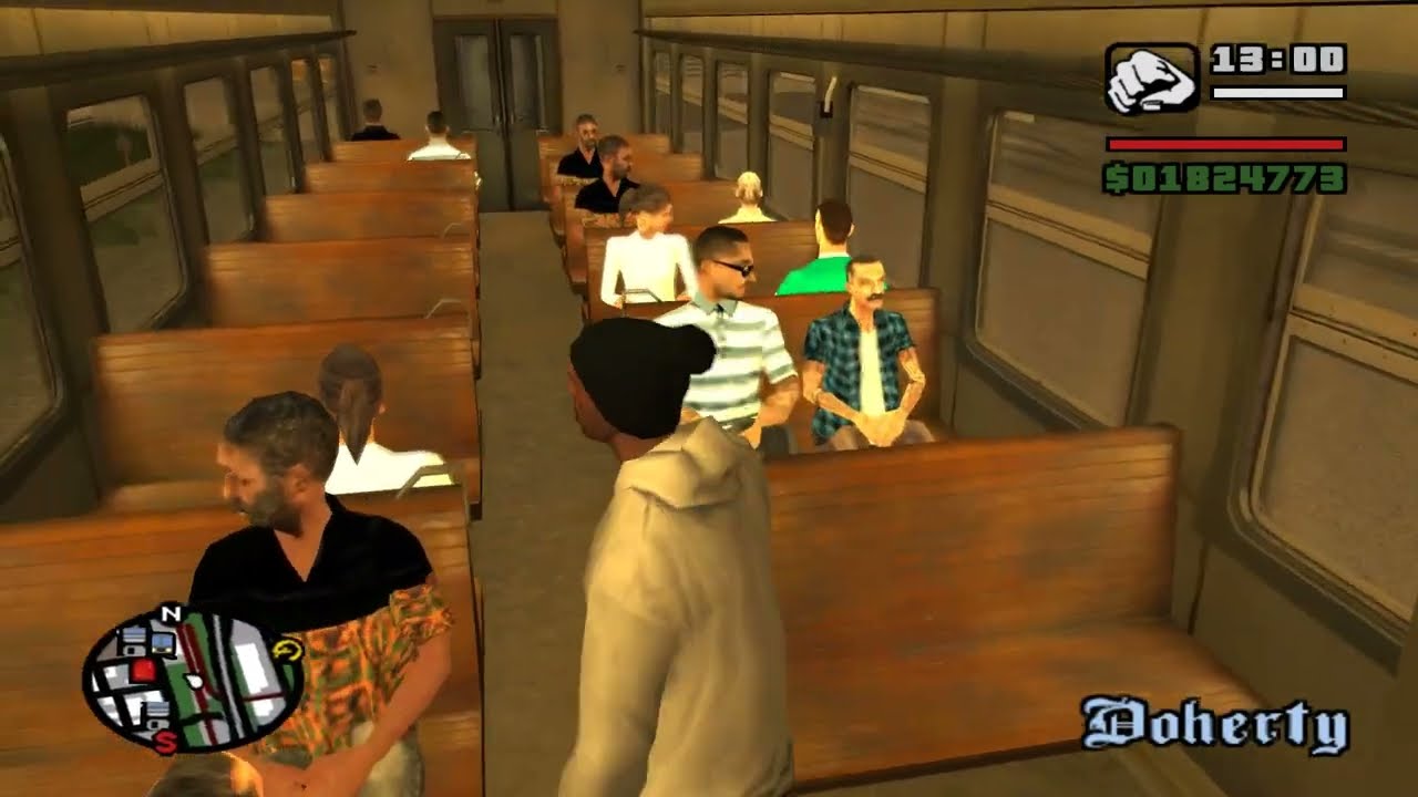 GTA Sa train with passengers