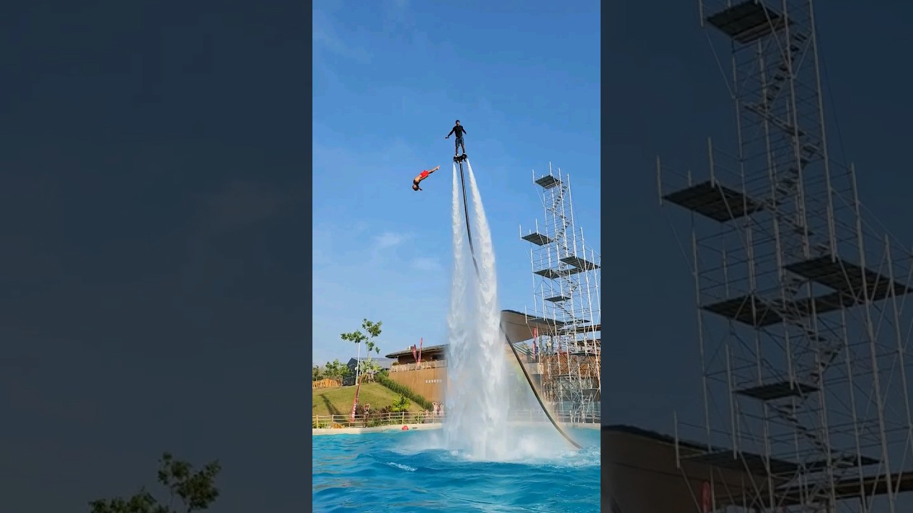 Flyboard in Crystal Lagoon with @todorspasovhd 💦😎🤙😁 #bluetree #challenge #pool #bluetreephuket
