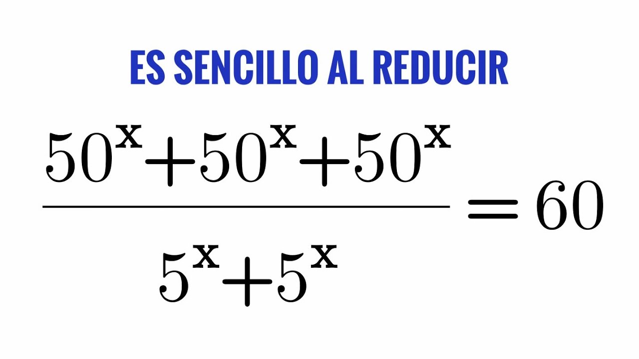 Es sencillo al simplificar la ecuación/No operes de manera directa
