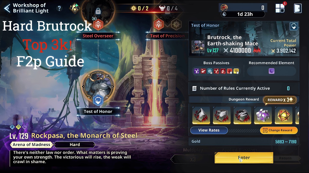 HARD WOBL BRUTROCK F2P Guide – Top 3K Clear! | Solo Leveling: ARISE