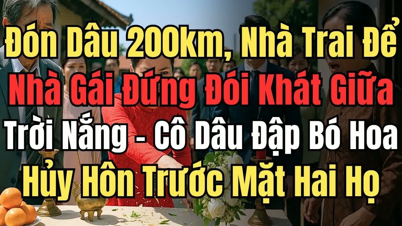 Đón dâu 200km, nhà trai để nhà gái đứng giữa trời nắng, cô dâu đập bó hoa vào mặt, hôn lễ bỗng náo