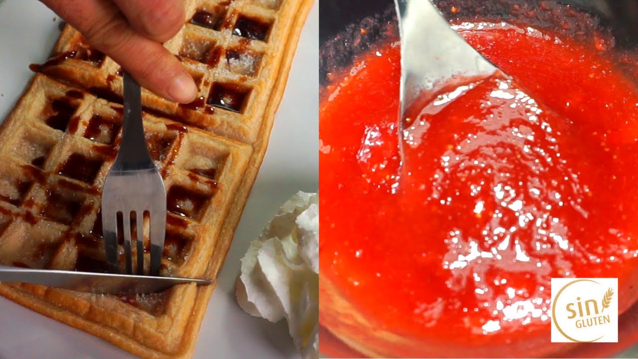 как приготовить вафли с домашним вареньем🍯