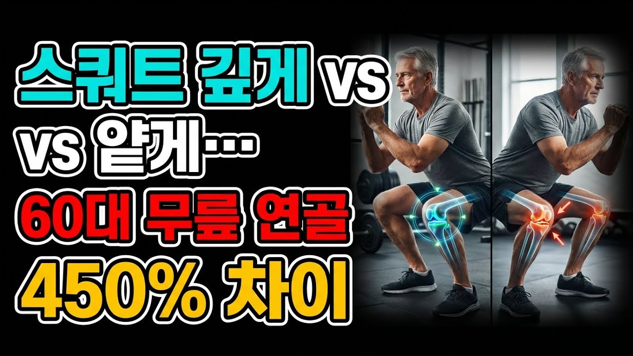 스쿼트 깊게 vs 얕게… 60대 무릎 연골 450% 차이