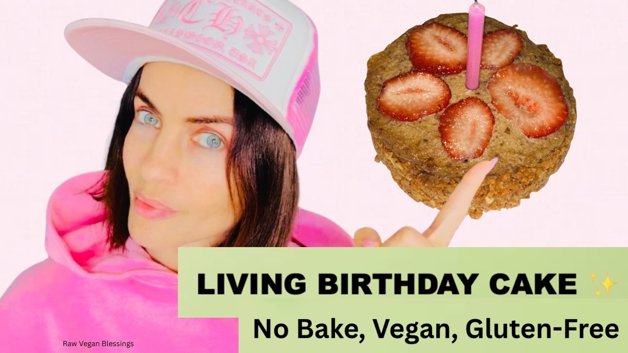 🌿✨ Raw Carrot Cashew Cake No Bake, Vegan, Gluten Free  Living Birthday Cake Recipe
