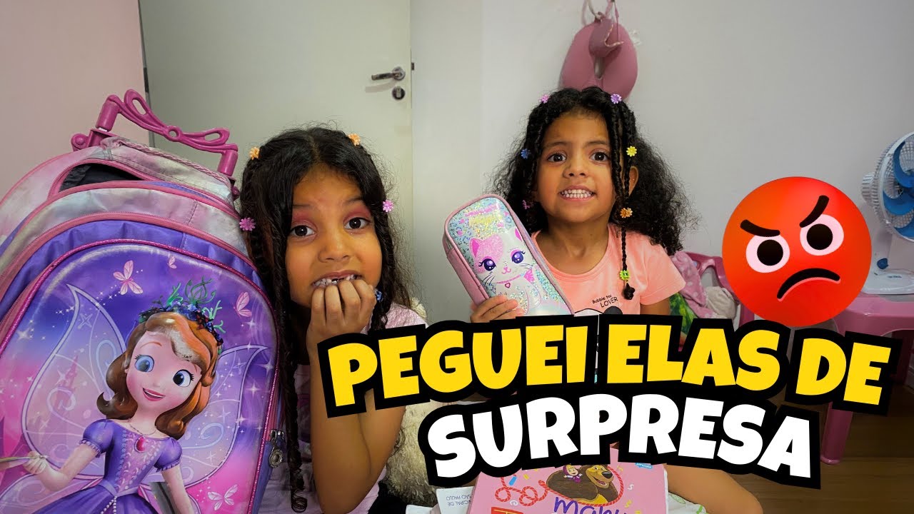 OLHEI A MOCHILA DELAS DE SURPRESA 😱🎒 Você não vai acreditar no que encontrei!